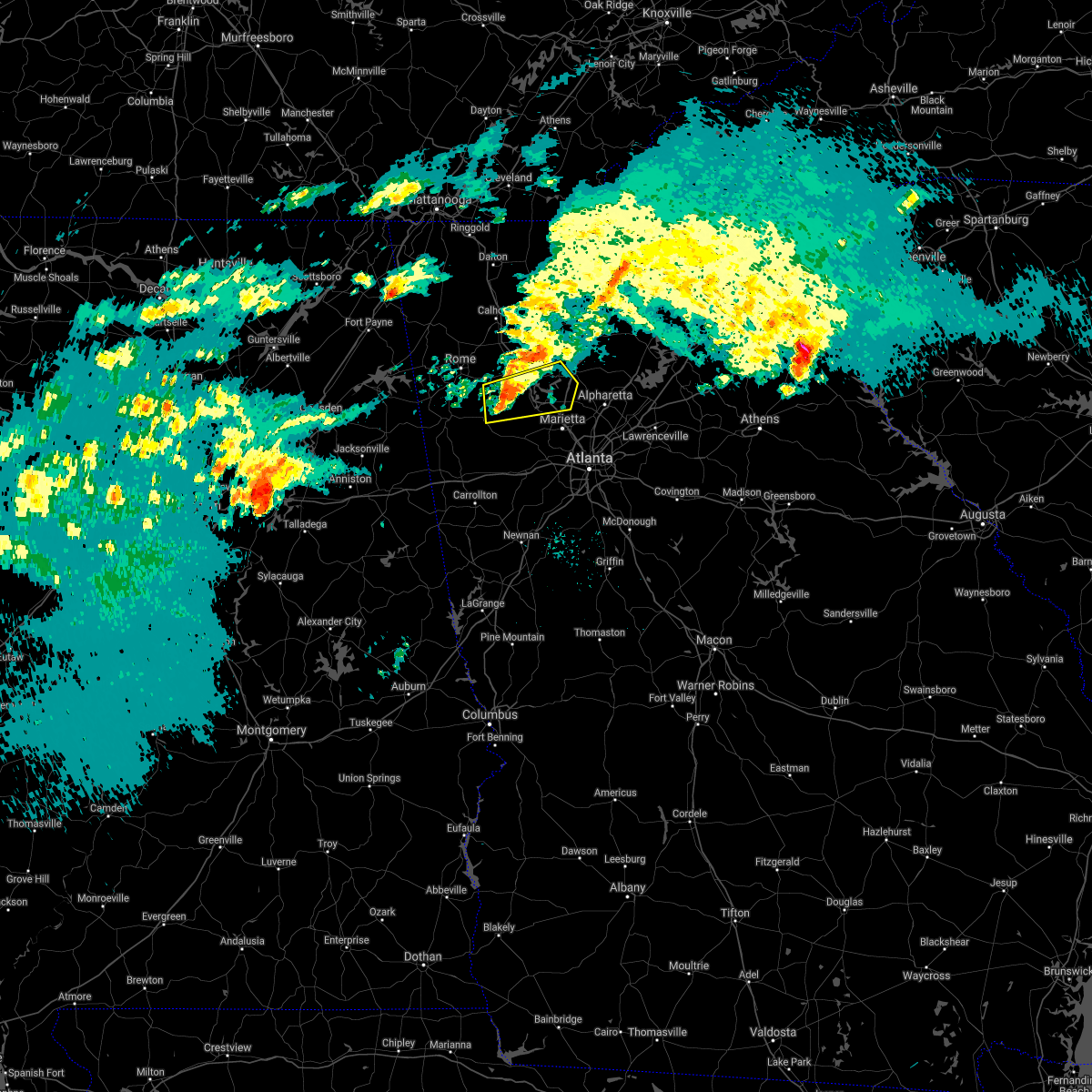 Interactive Hail Maps Hail Map for Acworth, GA