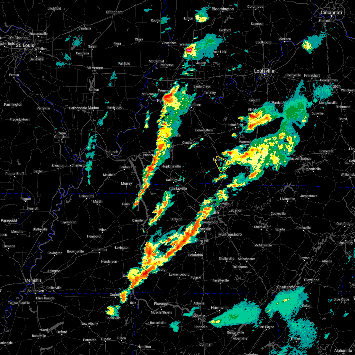 Interactive Hail Maps Hail Map for Woodburn, KY