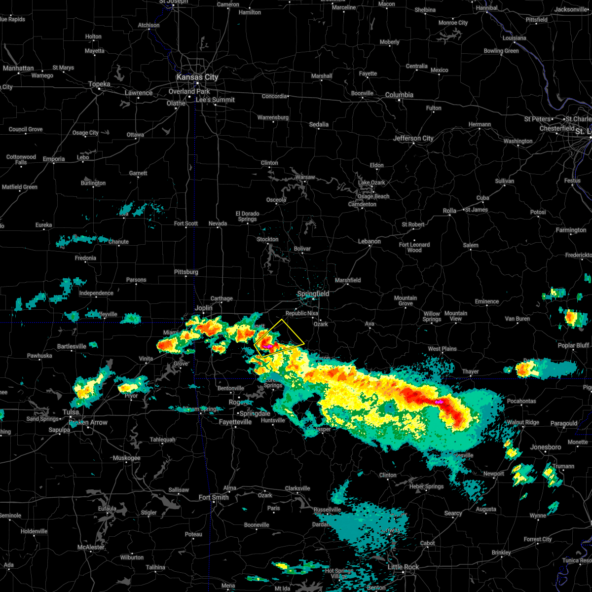 Interactive Hail Maps Hail Map for Cassville, MO
