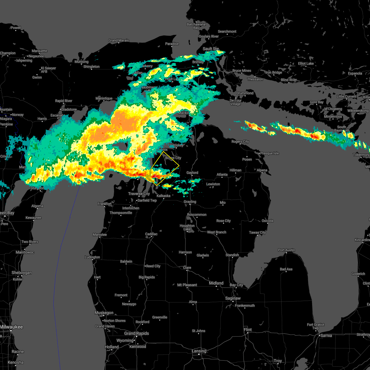 Interactive Hail Maps Hail Map for Bellaire, MI
