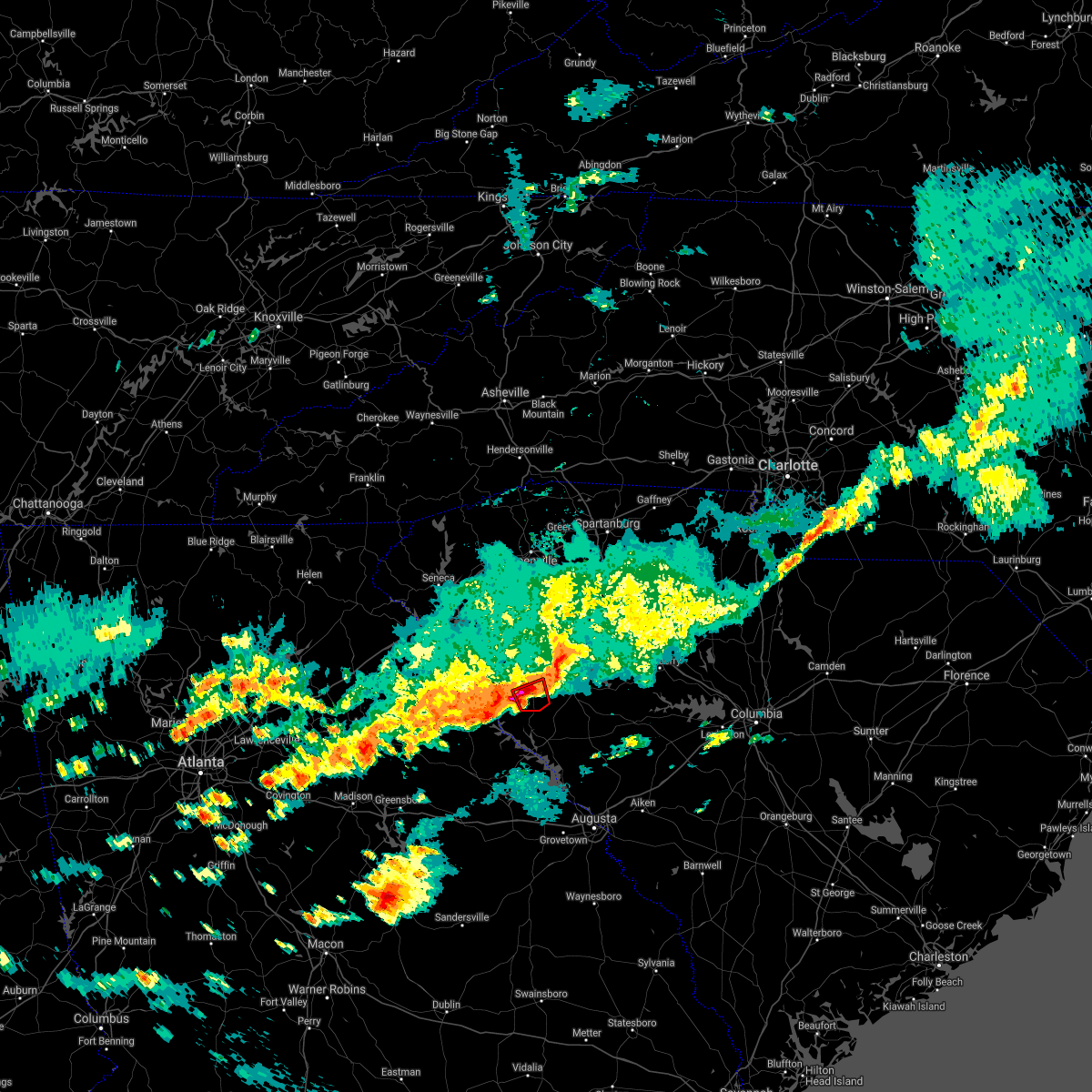 Interactive Hail Maps Hail Map for Abbeville, SC