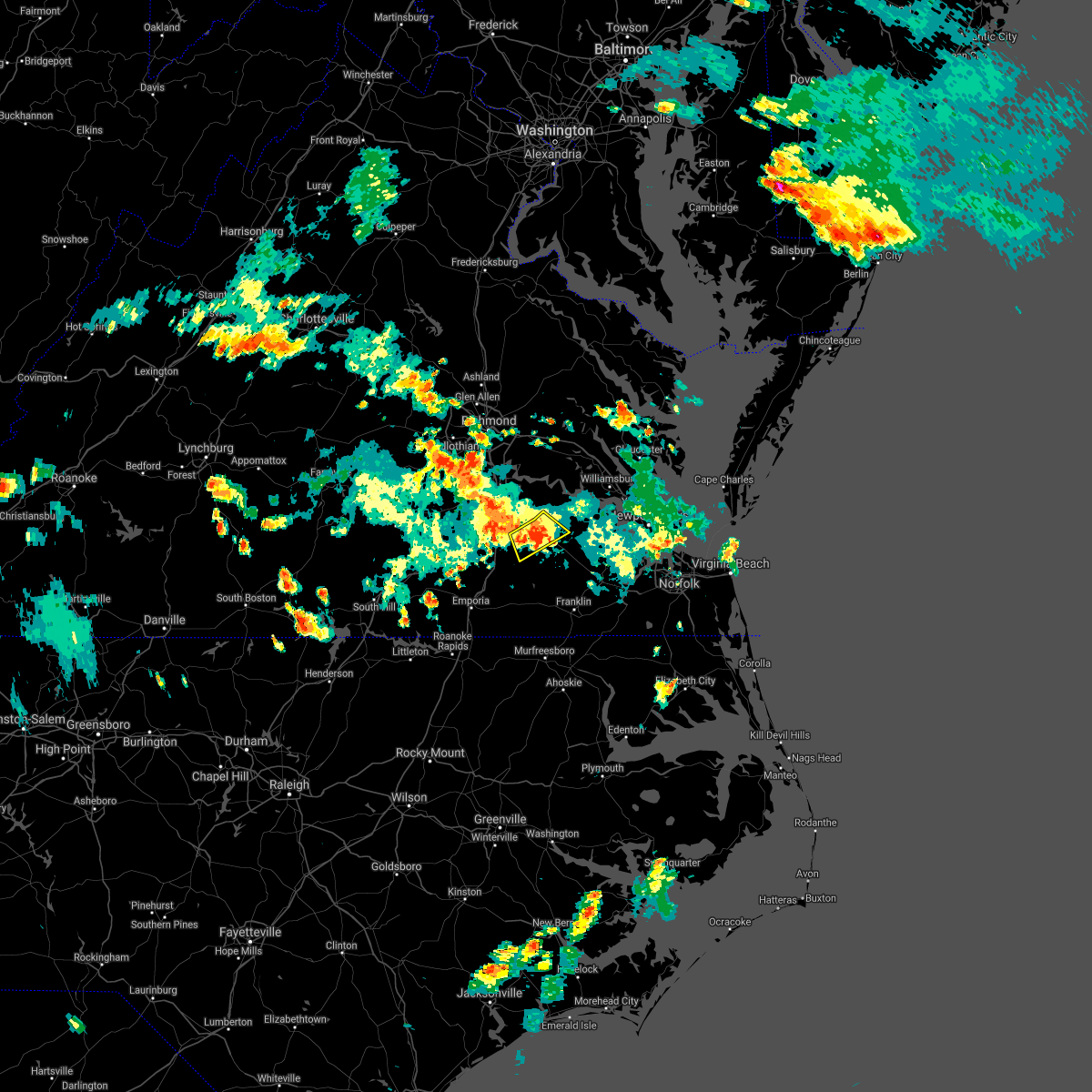 Interactive Hail Maps Hail Map for Waverly, VA