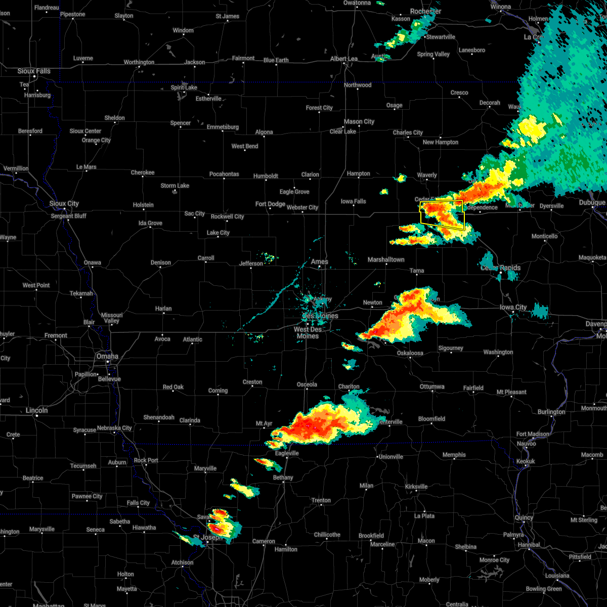 Interactive Hail Maps Hail Map for Evansdale, IA