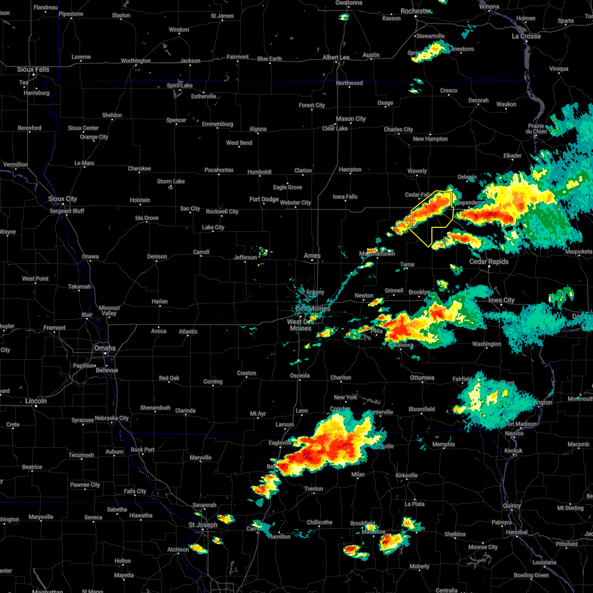 Interactive Hail Maps Hail Map for Evansdale, IA