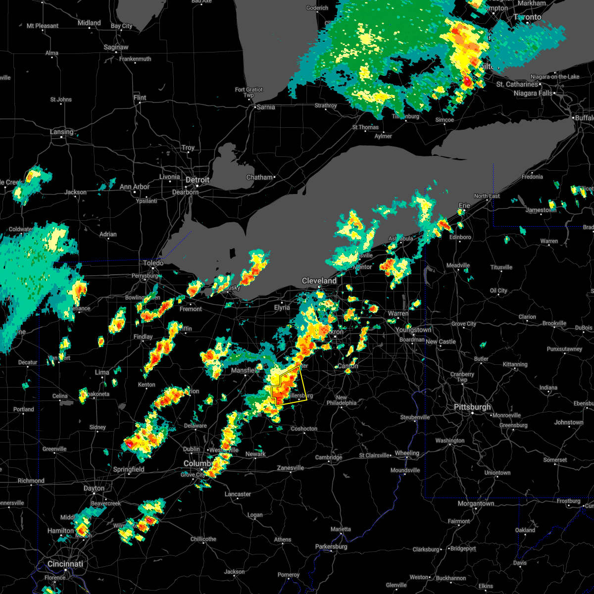 Interactive Hail Maps Hail Map for Fredericksburg, OH