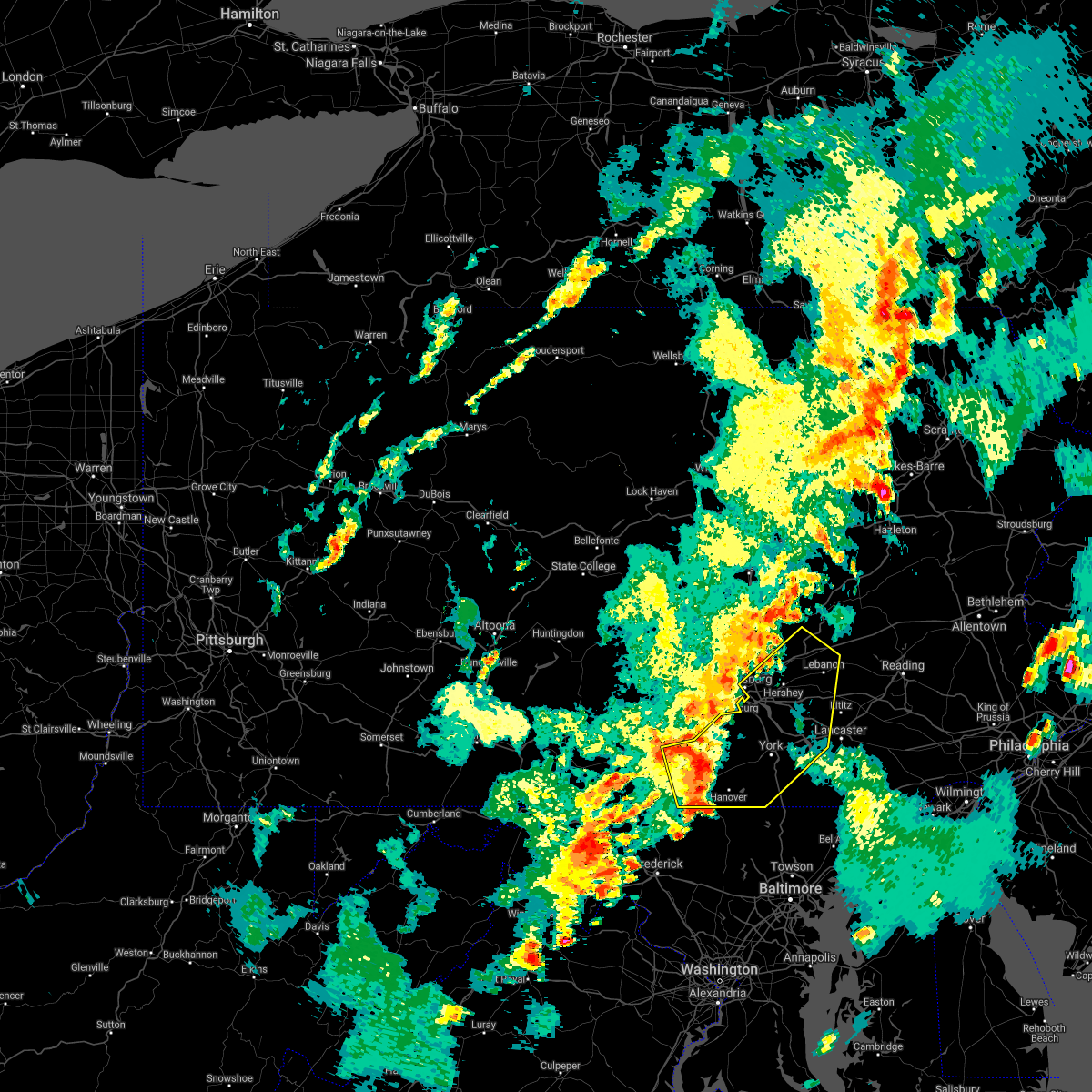 Interactive Hail Maps Hail Map for Glen Rock, PA