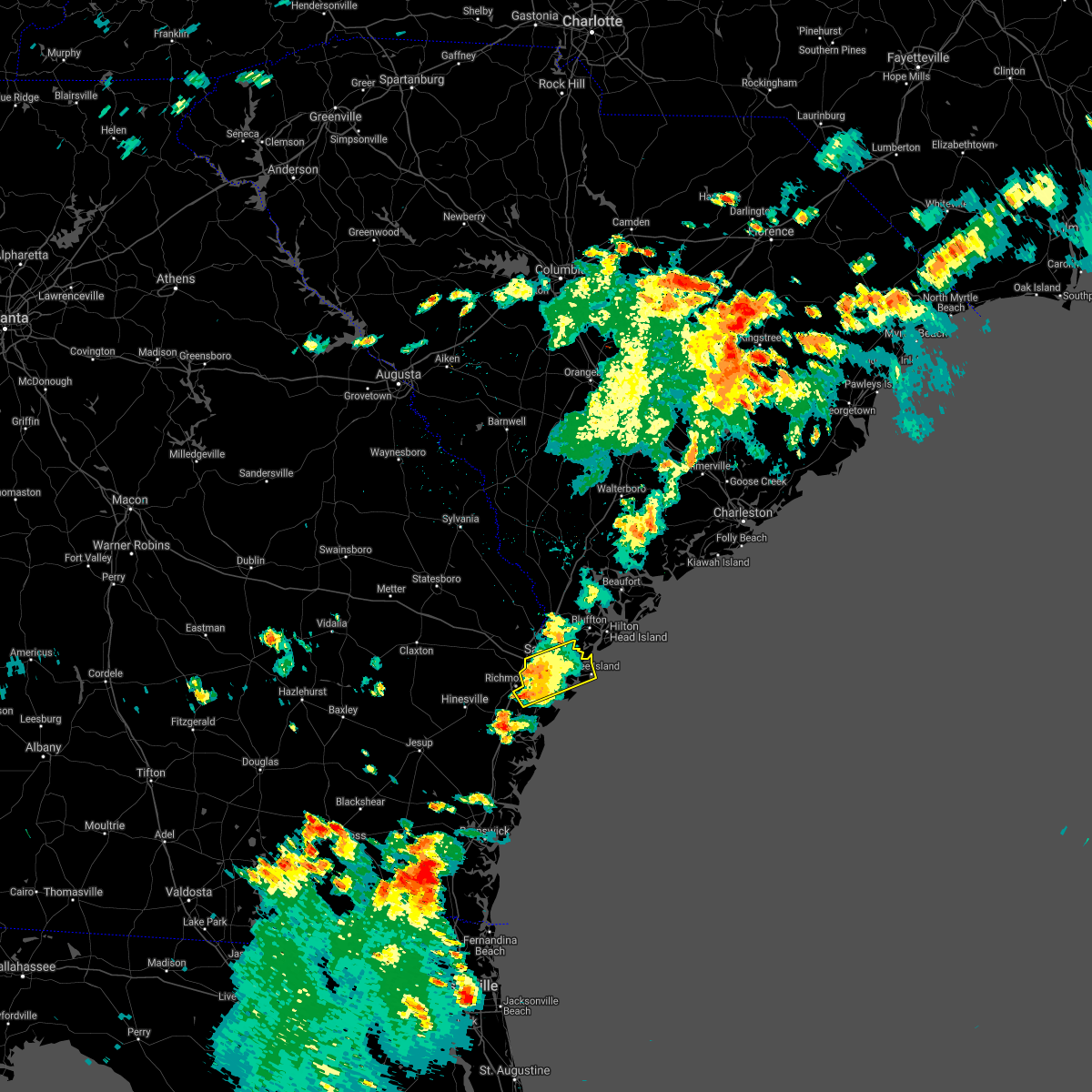 Interactive Hail Maps Hail Map for Bluffton, SC
