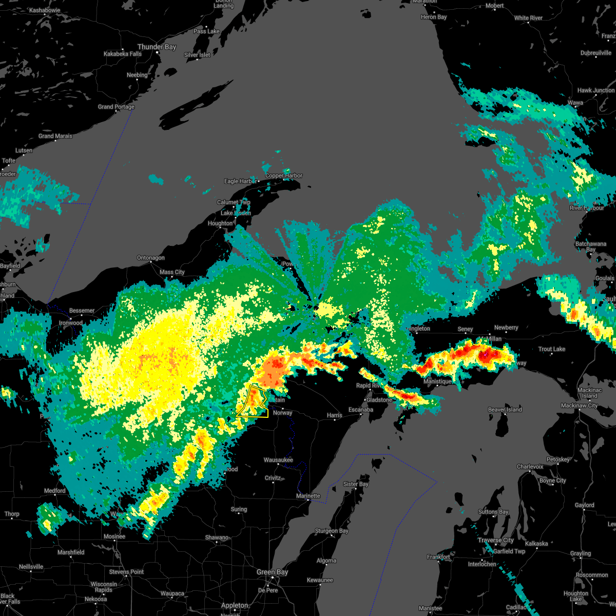 Interactive Hail Maps Hail Map for Kingsford, MI