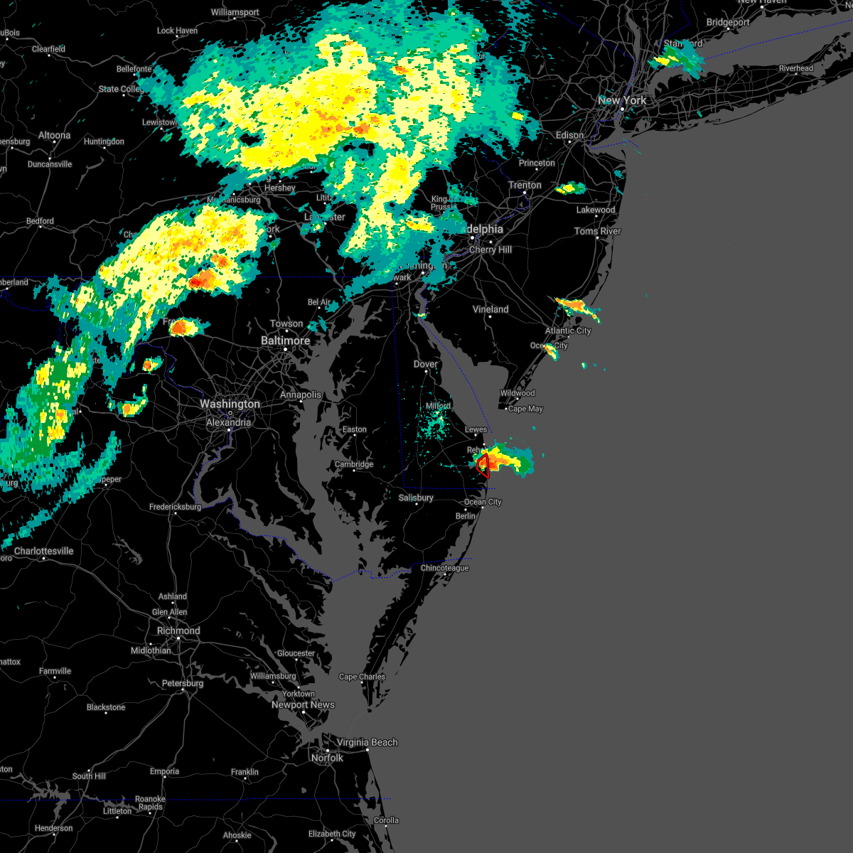 Interactive Hail Maps Hail Map for Bethany Beach, DE