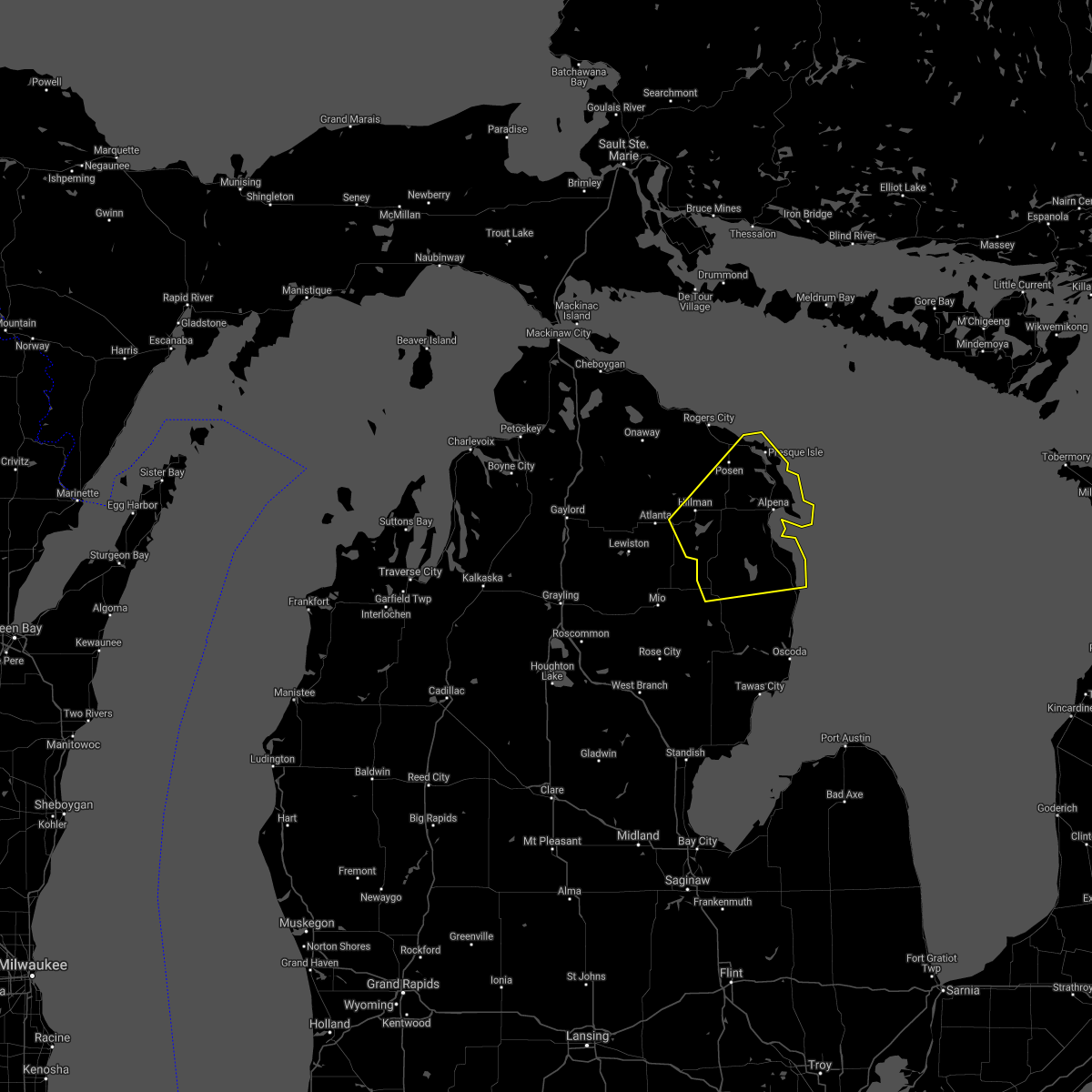 Interactive Hail Maps Hail Map for Hubbard Lake, MI
