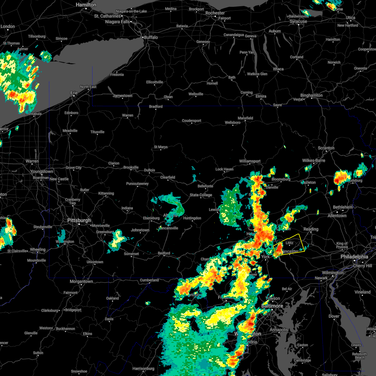 Interactive Hail Maps Hail Map for Lancaster, PA