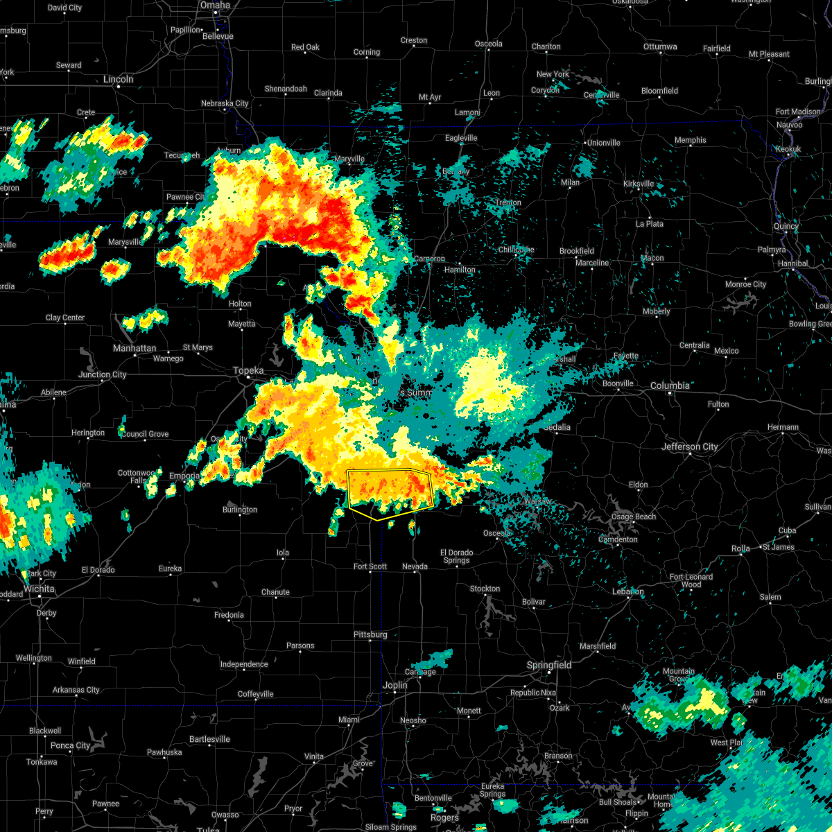 Interactive Hail Maps Hail Map for La Cygne, KS