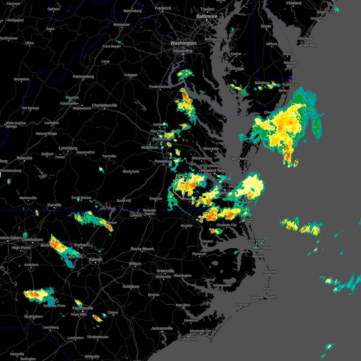 Interactive Hail Maps Hail Map for Waverly, VA