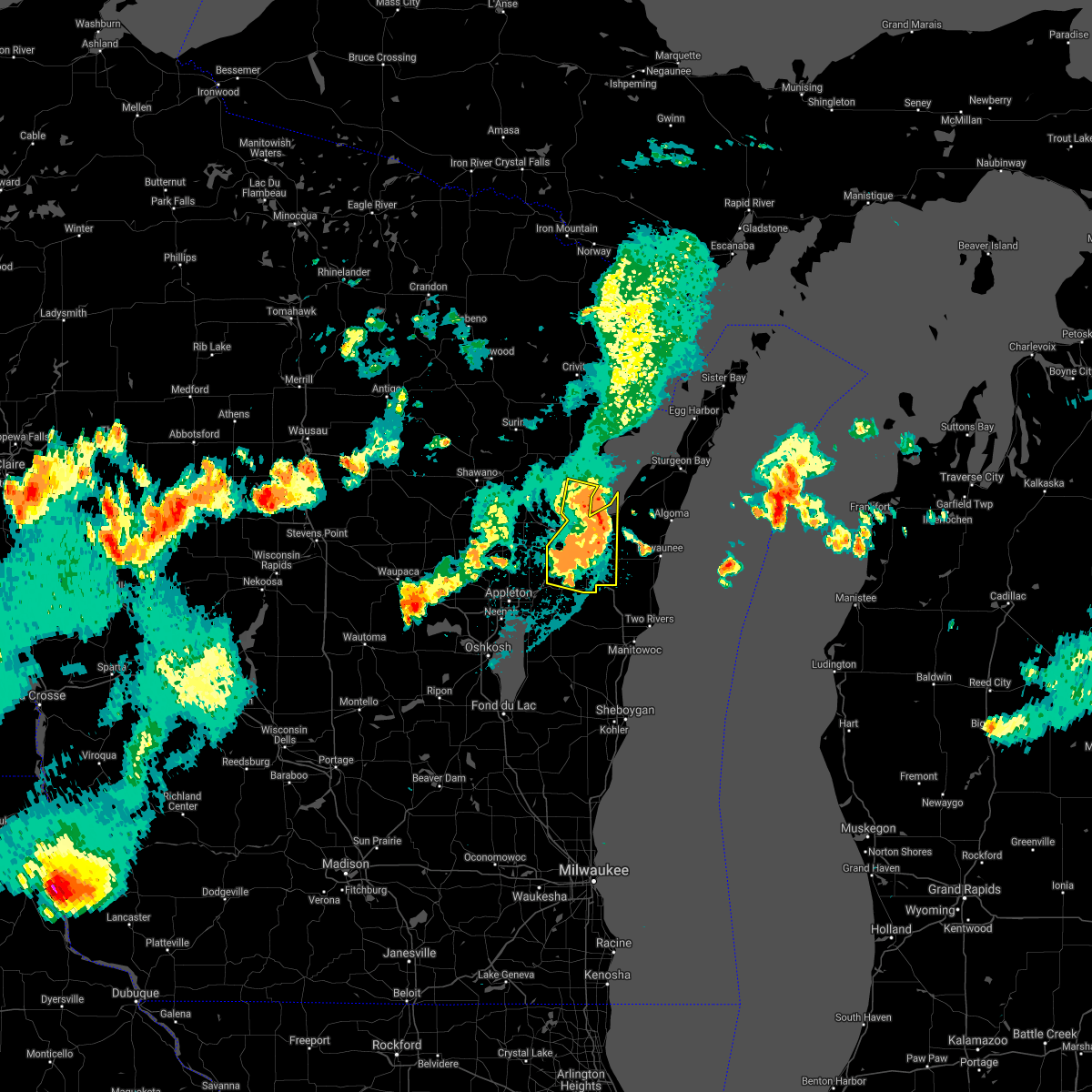 Interactive Hail Maps Hail Map for Hobart, WI