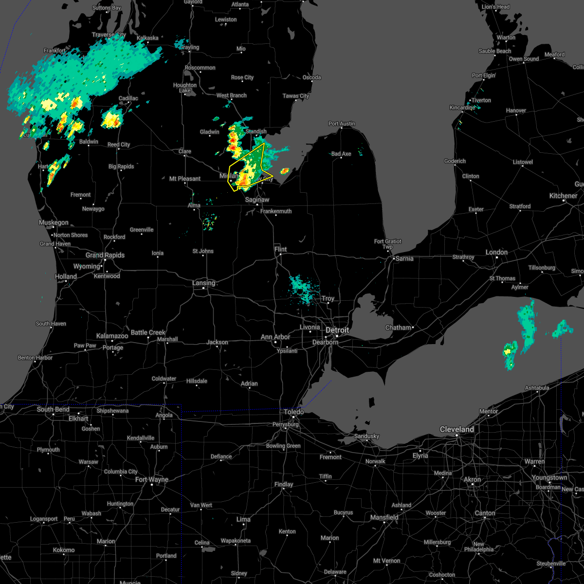 Interactive Hail Maps Hail Map for Midland, MI