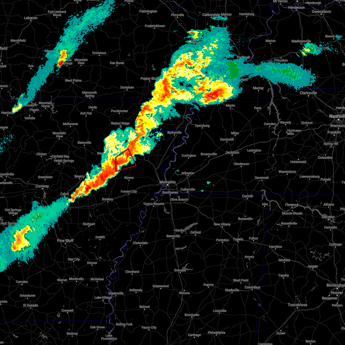 Interactive Hail Maps Hail Map for Hickory Ridge, AR