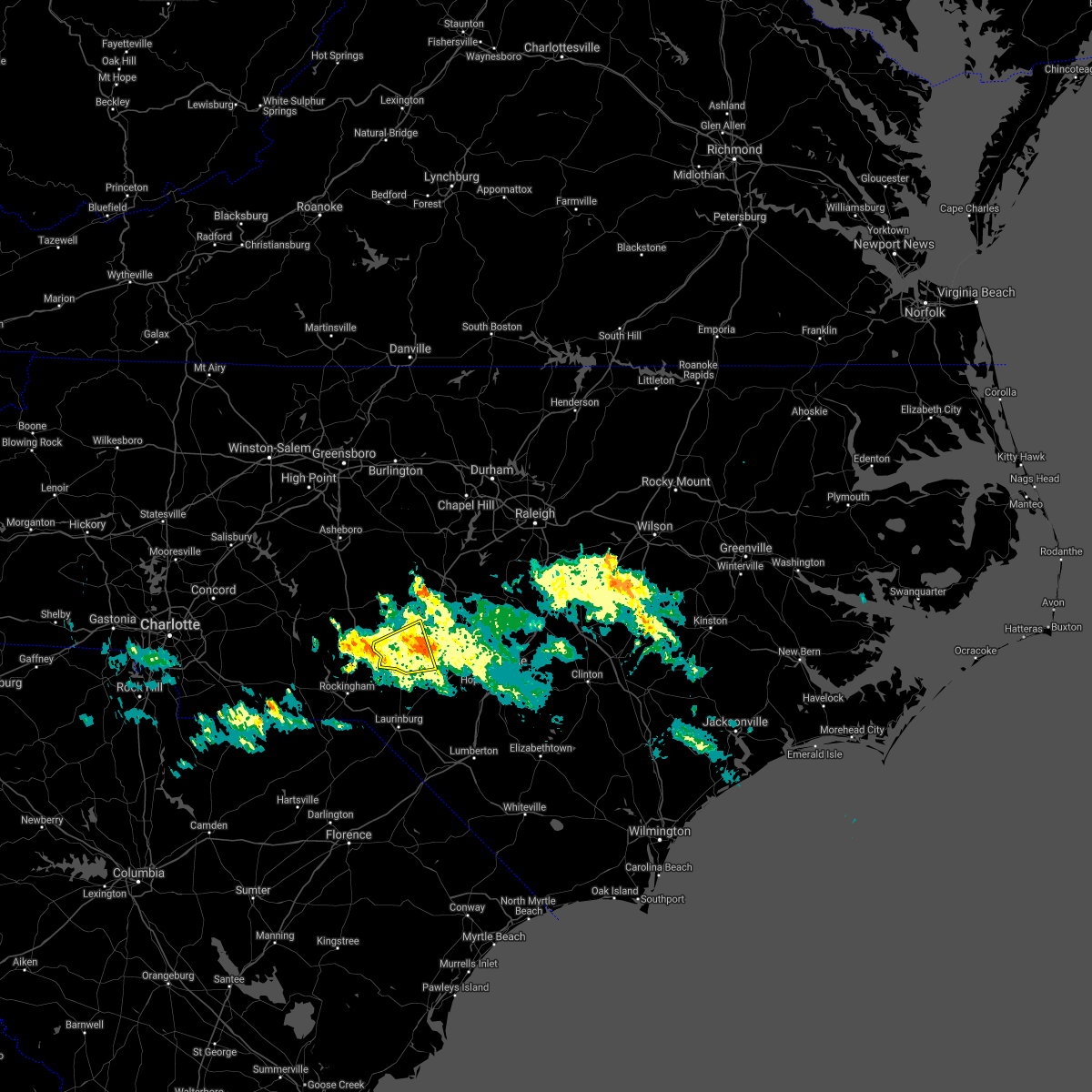 Interactive Hail Maps Hail Map for Ashley Heights, NC