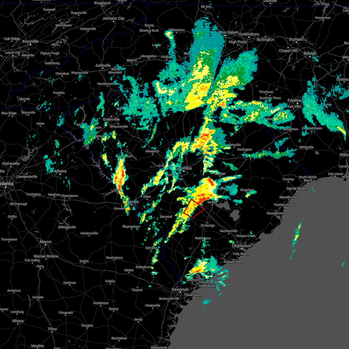 Interactive Hail Maps Hail Map for Cordova, SC