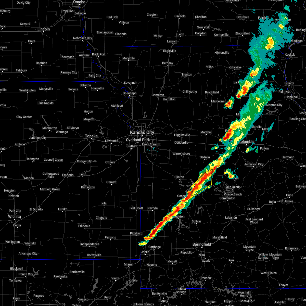 Interactive Hail Maps Hail Map for Cole Camp, MO