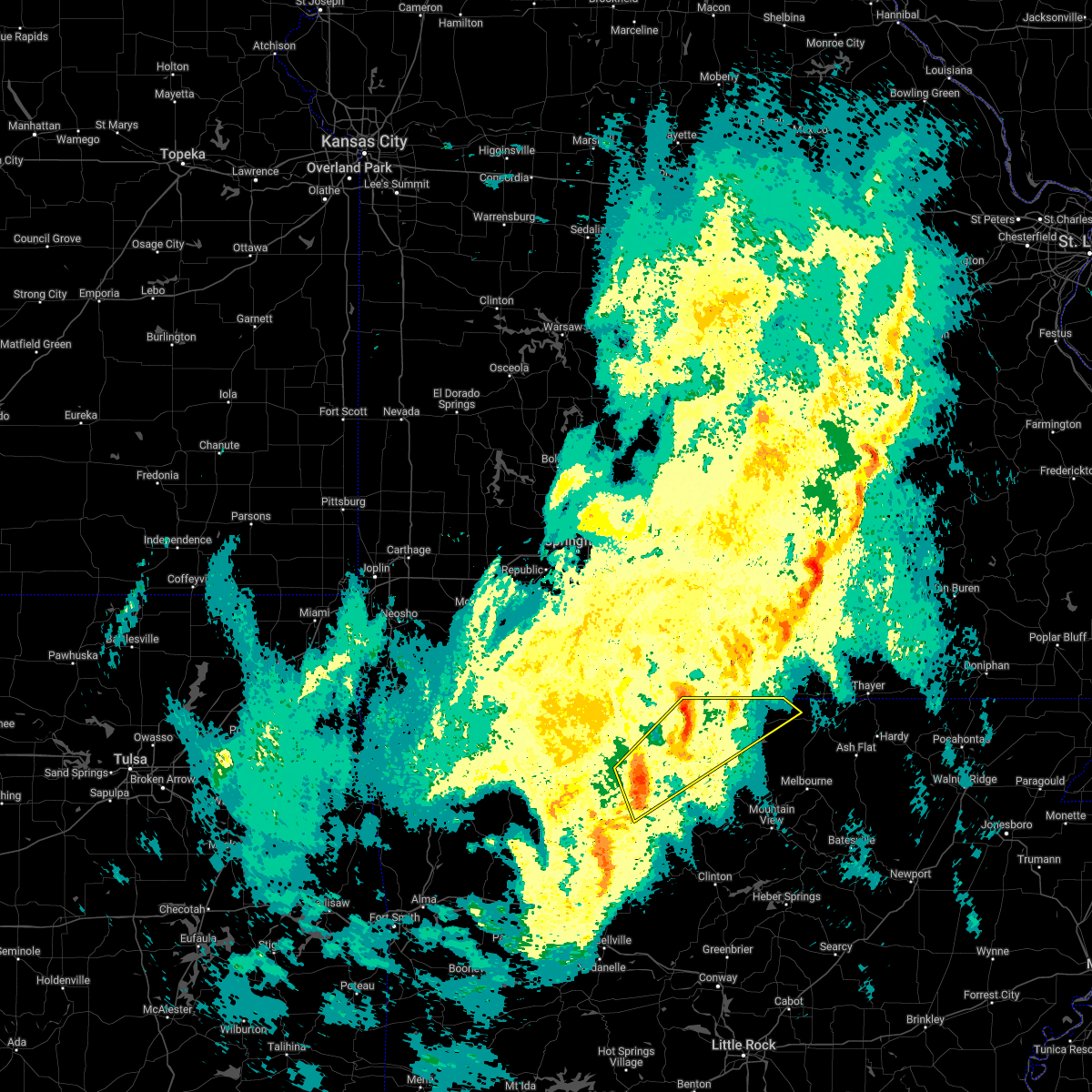 Interactive Hail Maps Hail Map for Yellville, AR