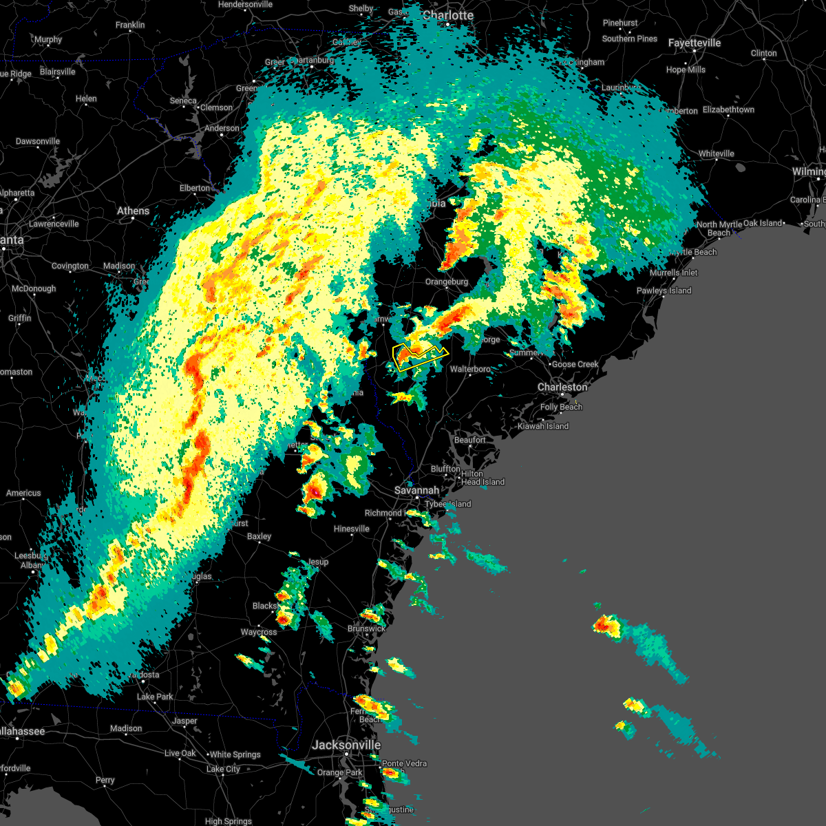 Interactive Hail Maps Hail Map for Fairfax, SC