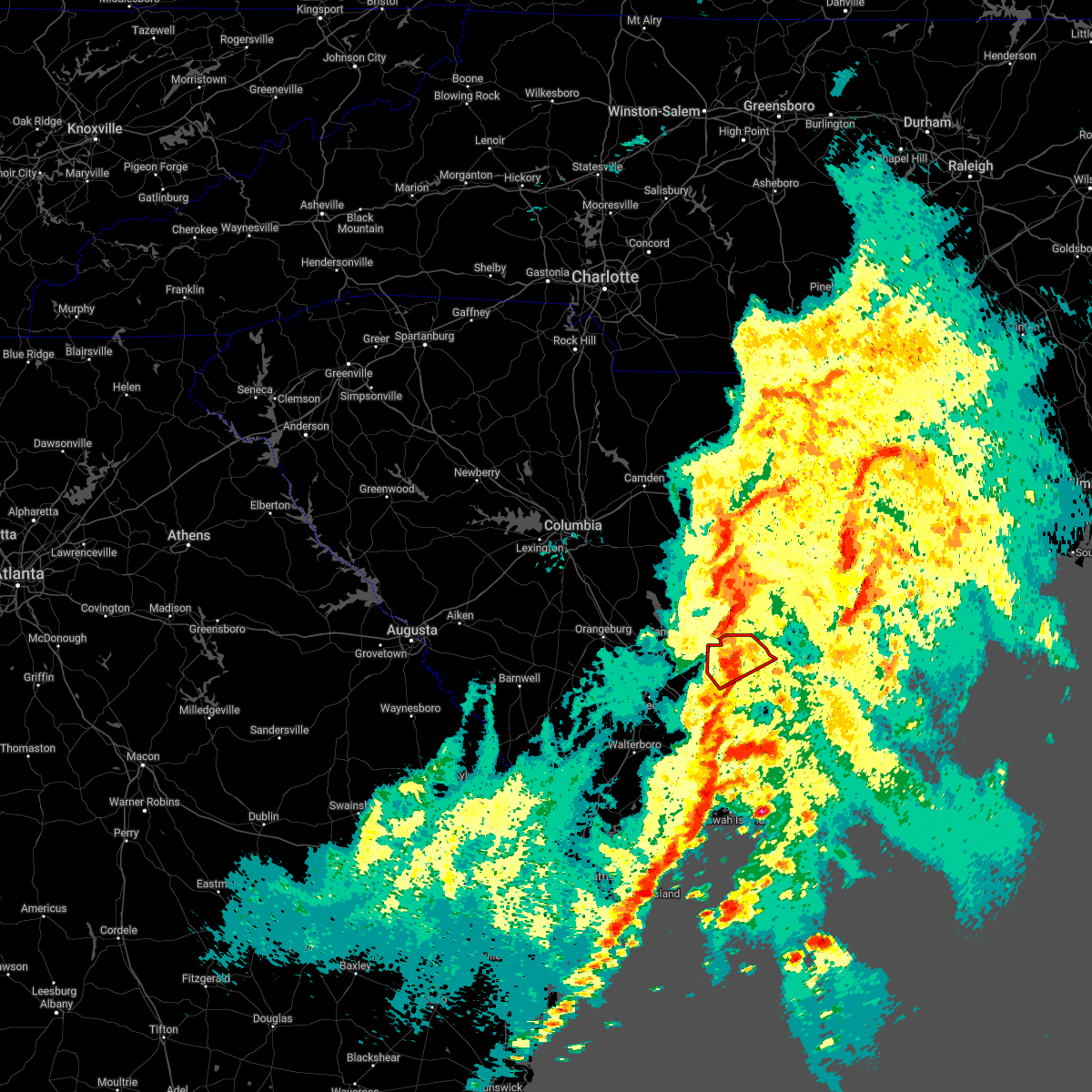 Interactive Hail Maps Hail Map for Bonneau Beach, SC