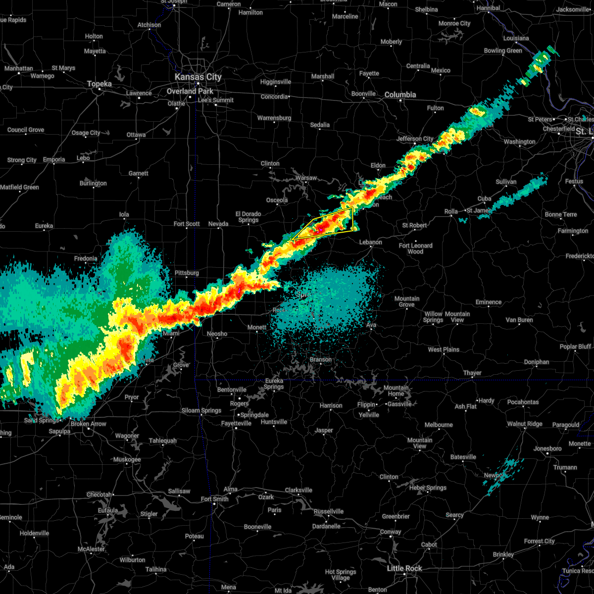Interactive Hail Maps Hail Map for Macks Creek, MO