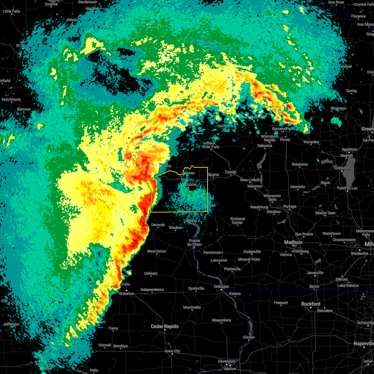 Interactive Hail Maps Hail Map for Caledonia, MN