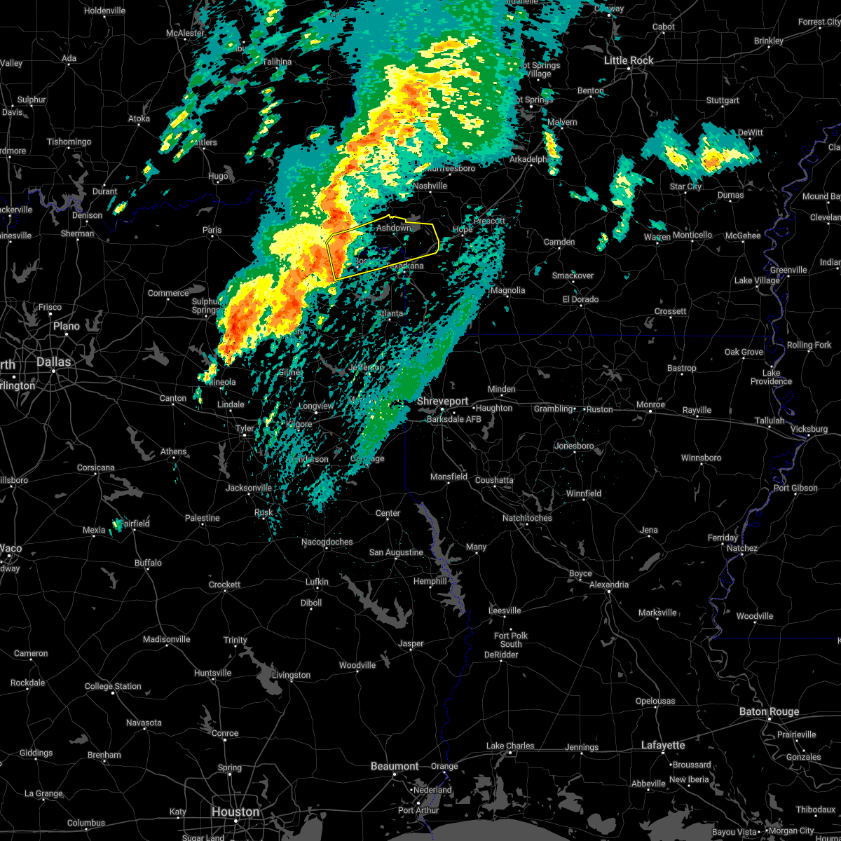 Interactive Hail Maps Hail Map for Ashdown, AR