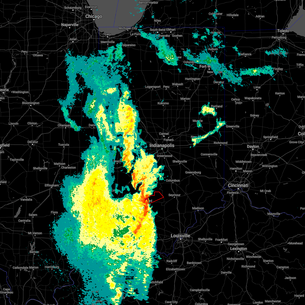 Interactive Hail Maps Hail Map for Bedford, IN