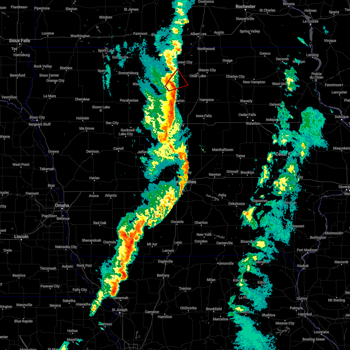 Interactive Hail Maps Hail Map for Kanawha, IA