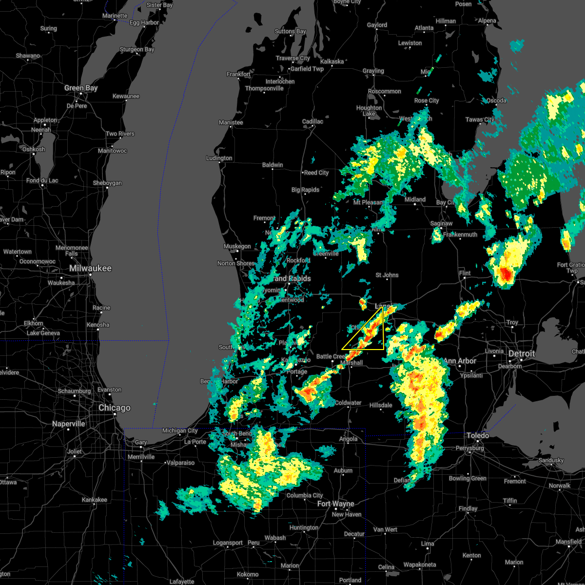 Interactive Hail Maps Hail Map for Bellevue, MI