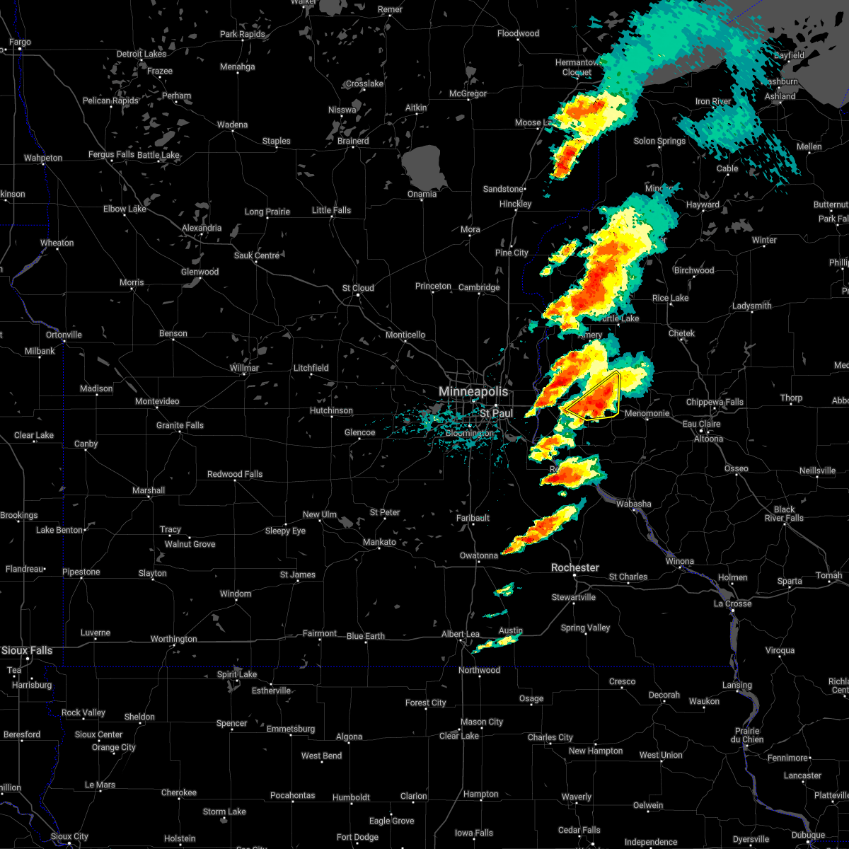 Interactive Hail Maps Hail Map for Downing, WI