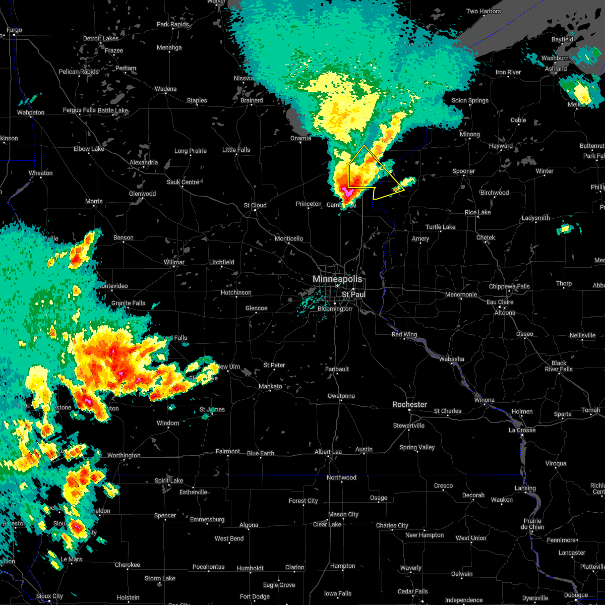 Interactive Hail Maps Hail Map for Pine City, MN