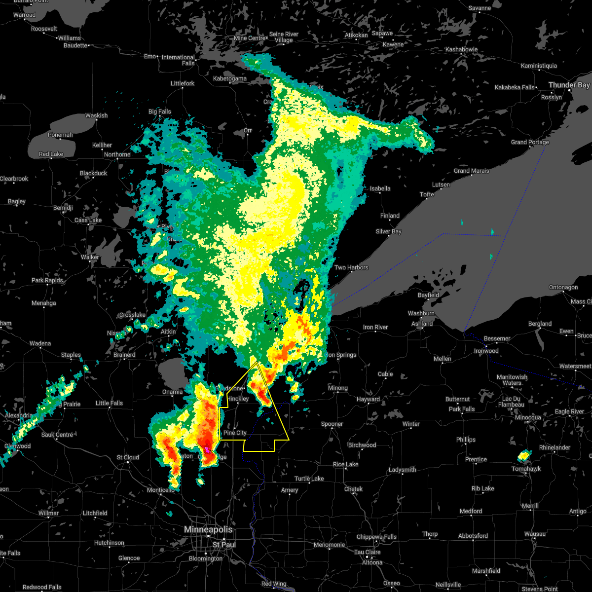 Interactive Hail Maps Hail Map for Hinckley, MN
