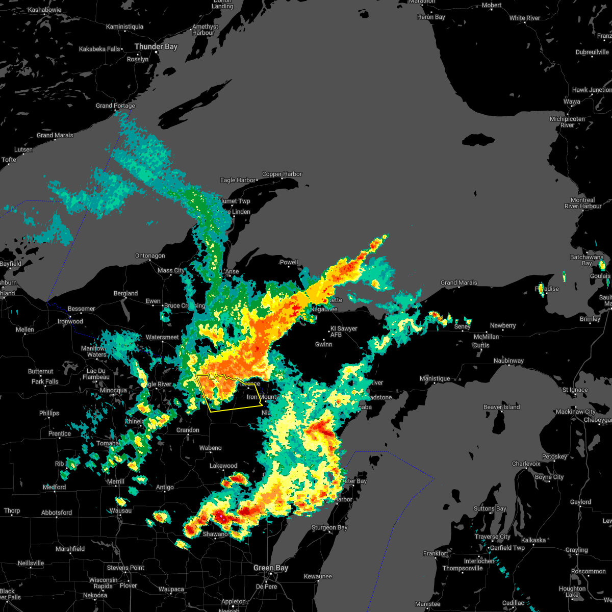 Interactive Hail Maps Hail Map for Kingsford, MI