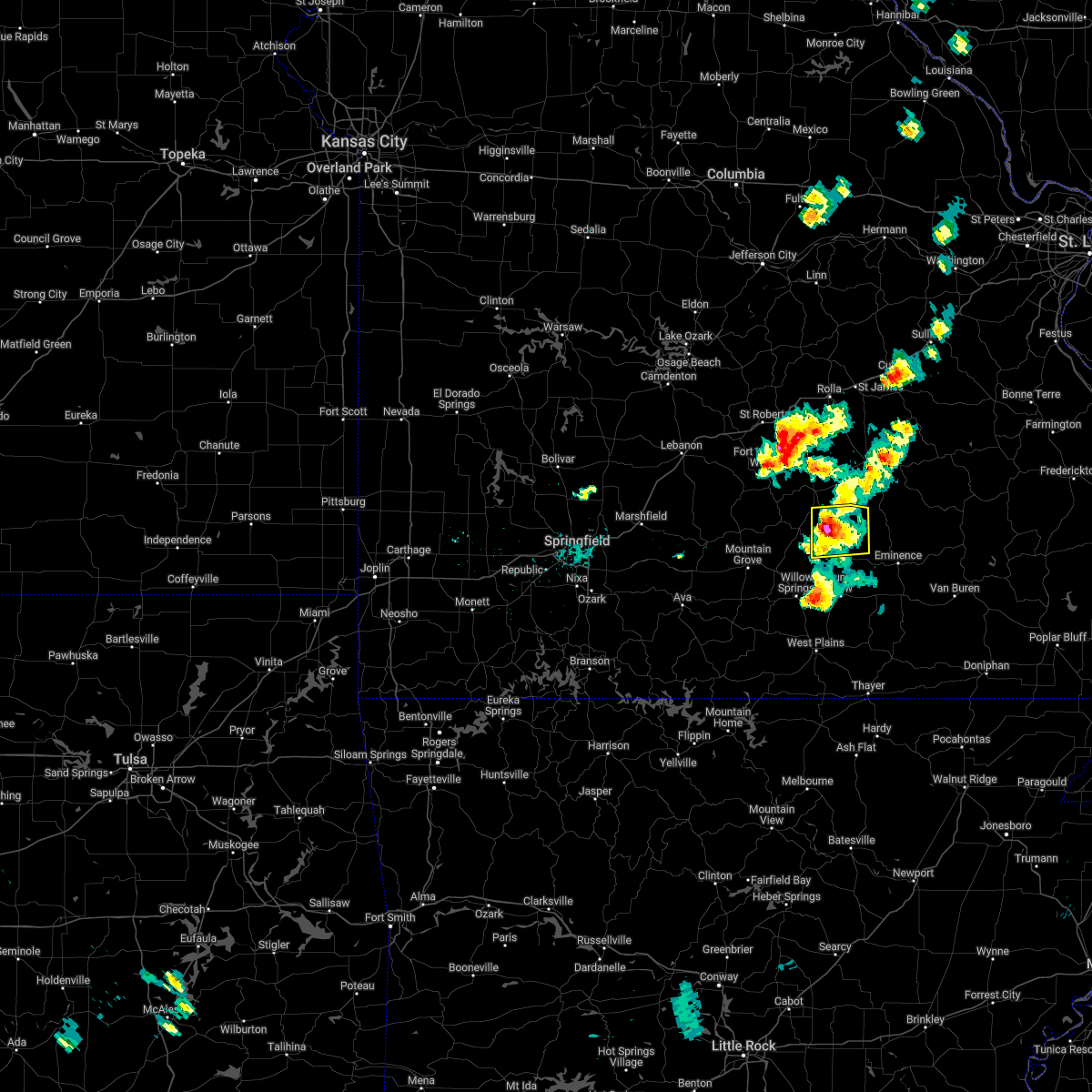 Interactive Hail Maps Hail Map for Raymondville, MO