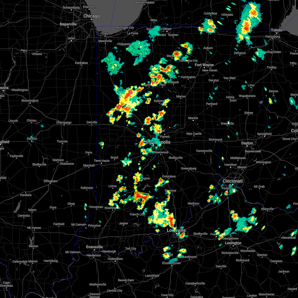 Interactive Hail Maps Hail Map for Bedford, IN