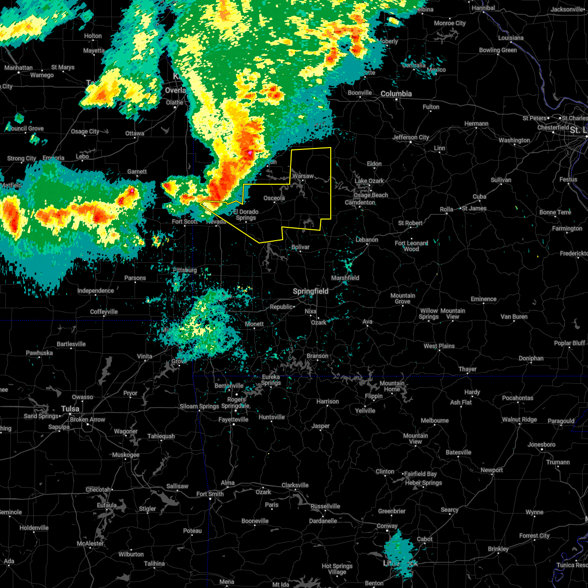 Interactive Hail Maps Hail Map for Cole Camp, MO