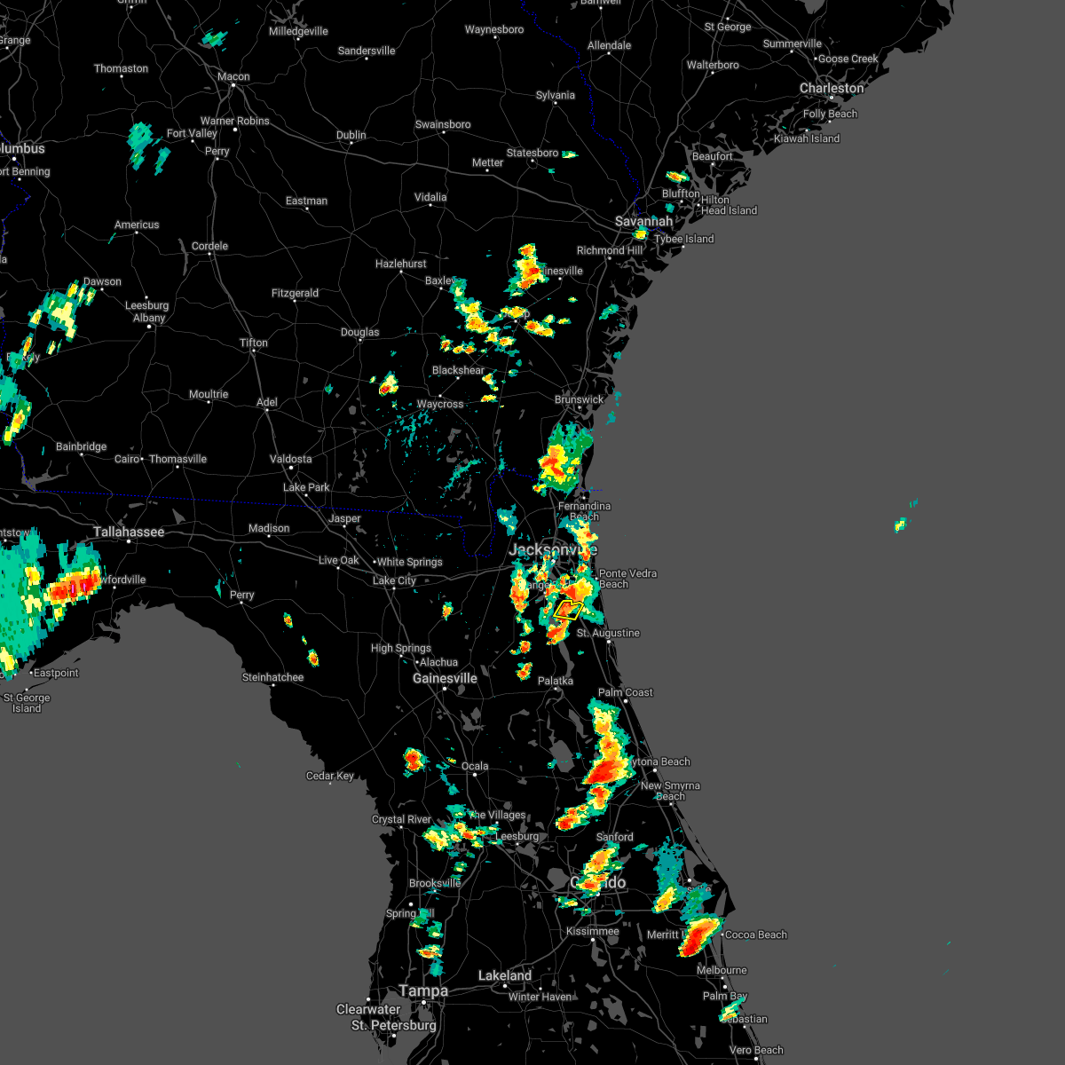 Interactive Hail Maps Hail Map for Jacksonville, FL