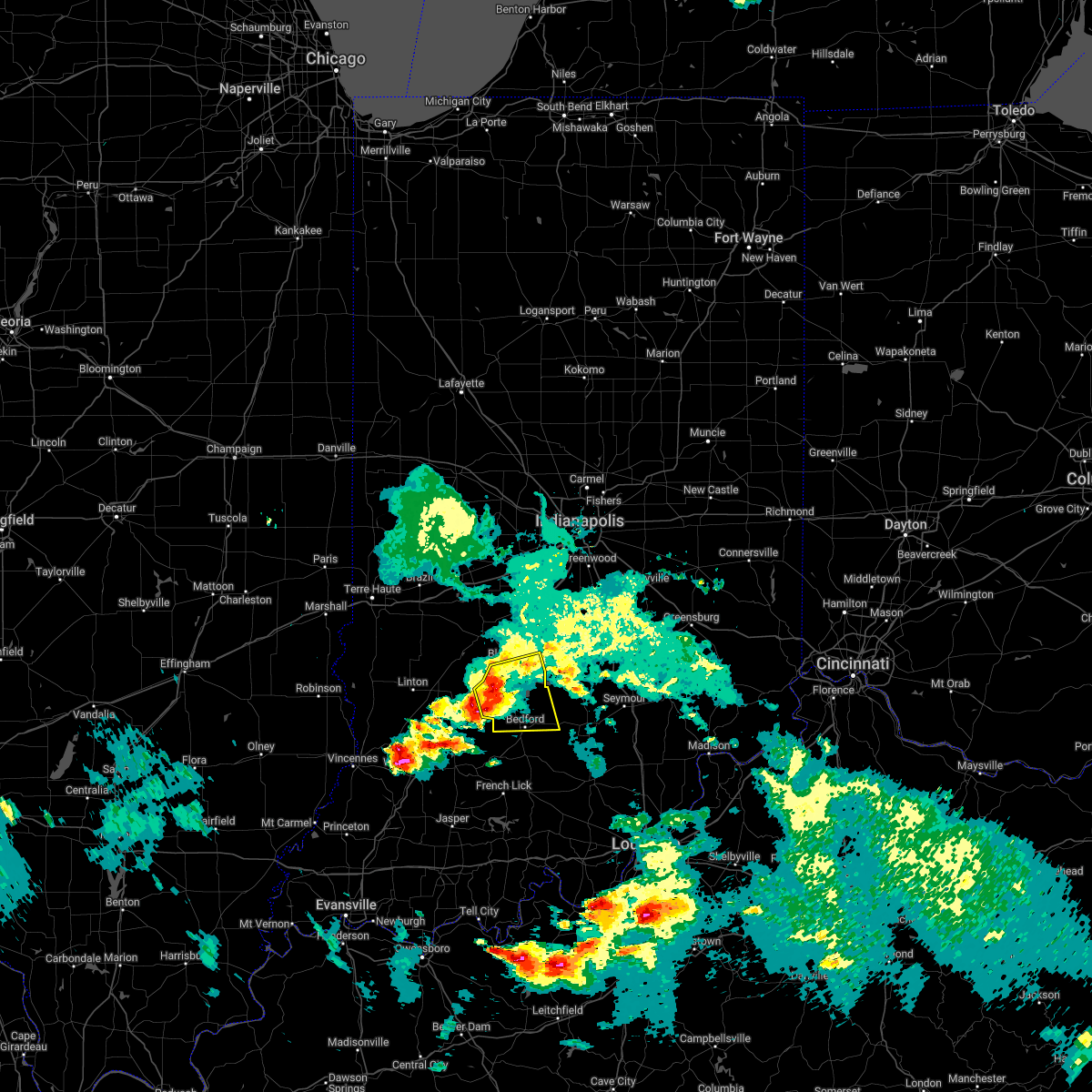 Interactive Hail Maps Hail Map for Bedford, IN