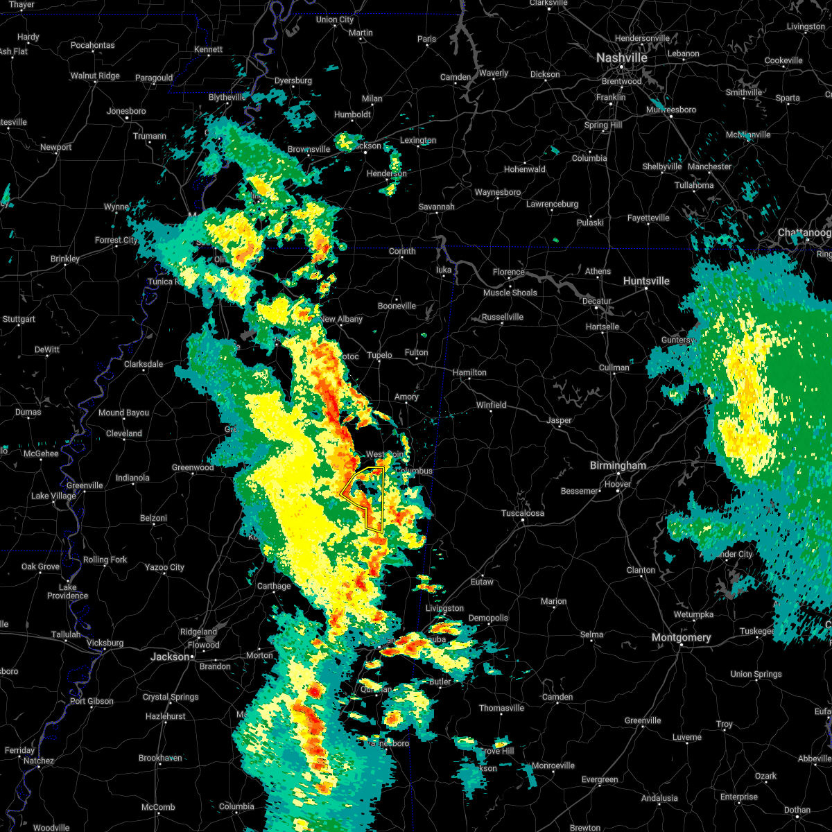 Interactive Hail Maps Hail Map for Mississippi State, MS
