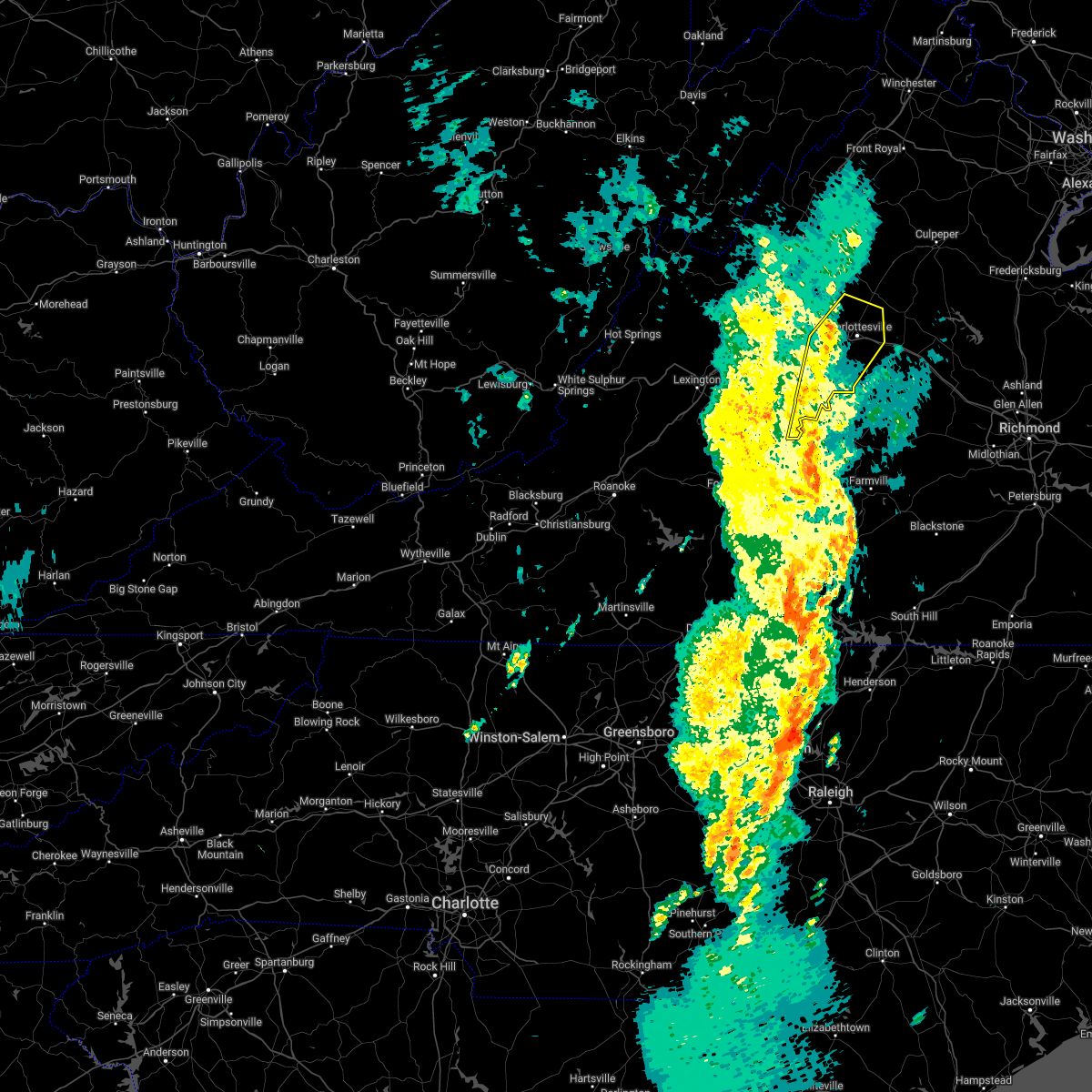 Interactive Hail Maps Hail Map for Charlottesville, VA