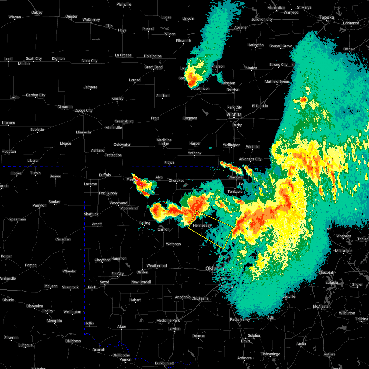 Interactive Hail Maps Hail Map for Hennessey, OK