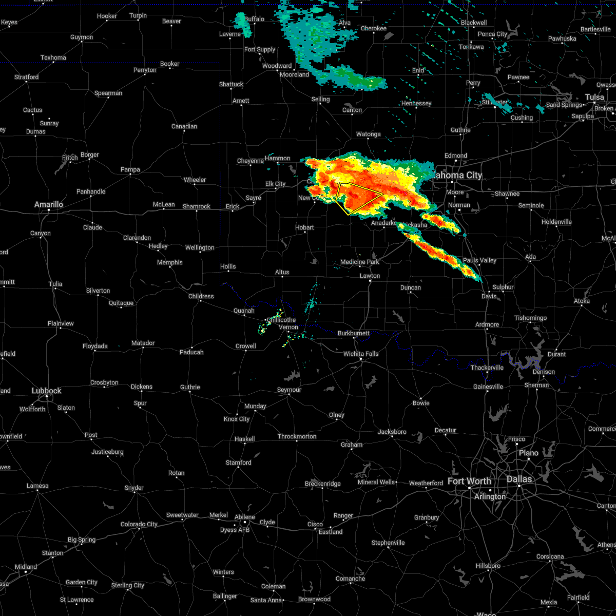 Interactive Hail Maps Hail Map for Binger, OK