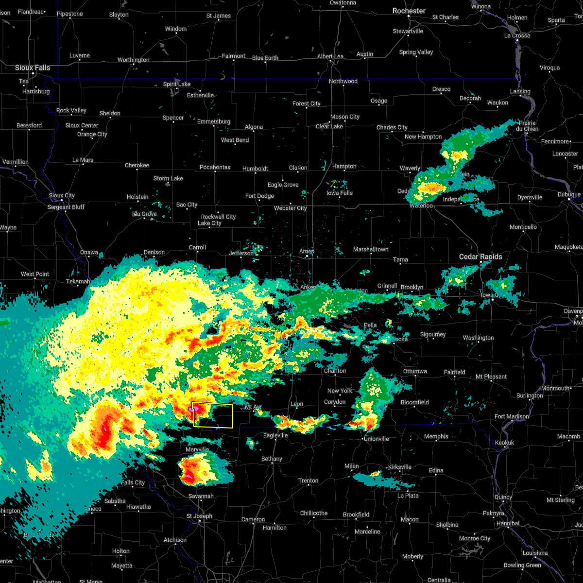 Interactive Hail Maps Hail Map for Bedford, IA