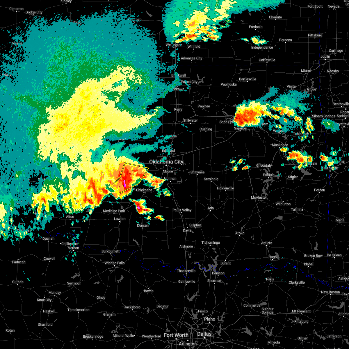 Interactive Hail Maps Hail Map for Binger, OK