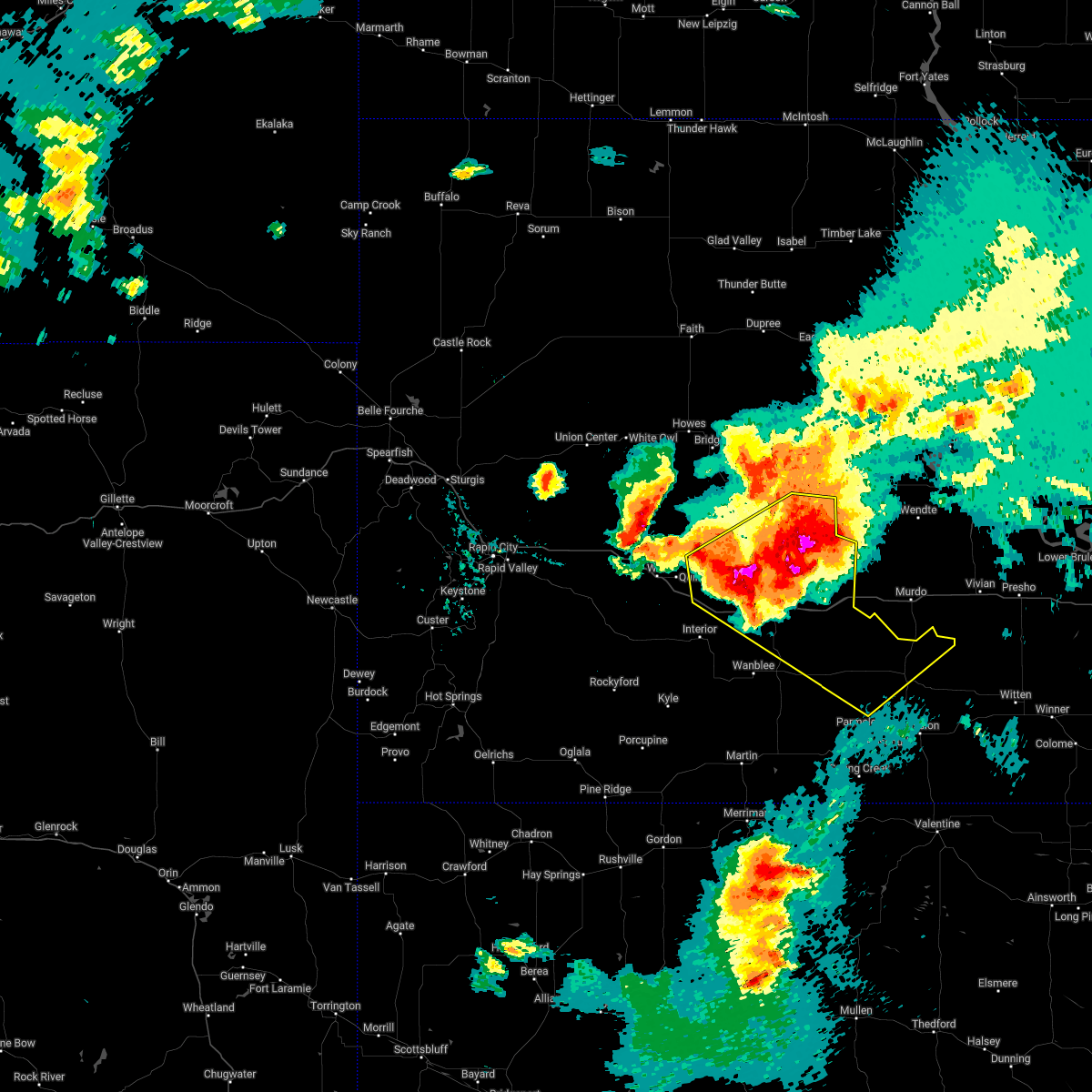 Interactive Hail Maps Hail Map for Midland, SD