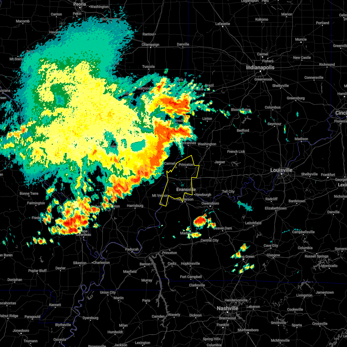 Hail Map for Evansville, IN Interactive Hail Maps