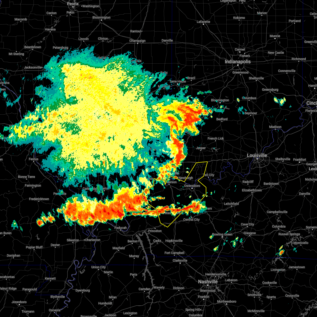 Interactive Hail Maps Hail Map for Evansville, IN